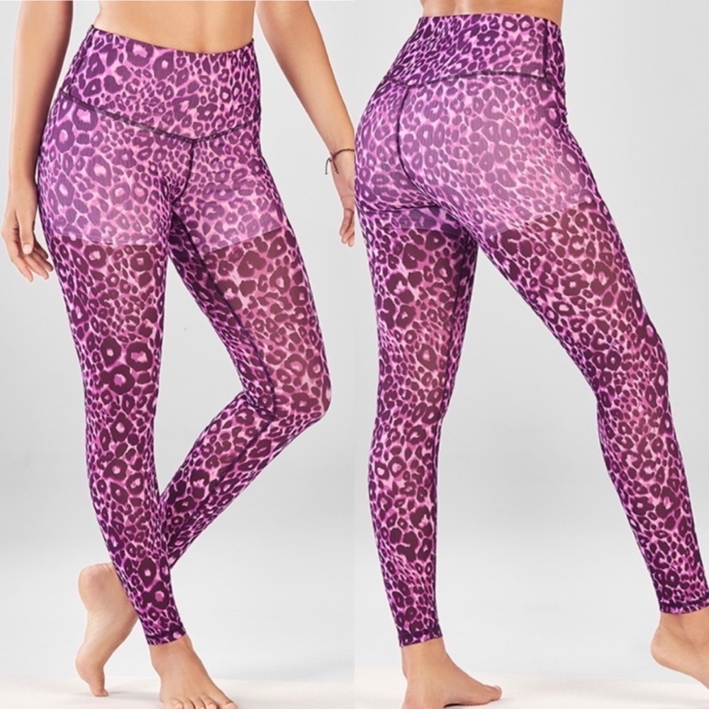 NWT Fabletics High-Waisted PureLuxe Mesh Legging Burgundy Rapido